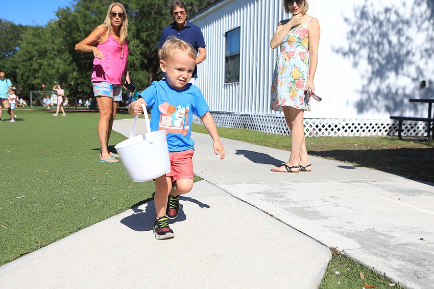 Asa Overton races towards the eggs.
