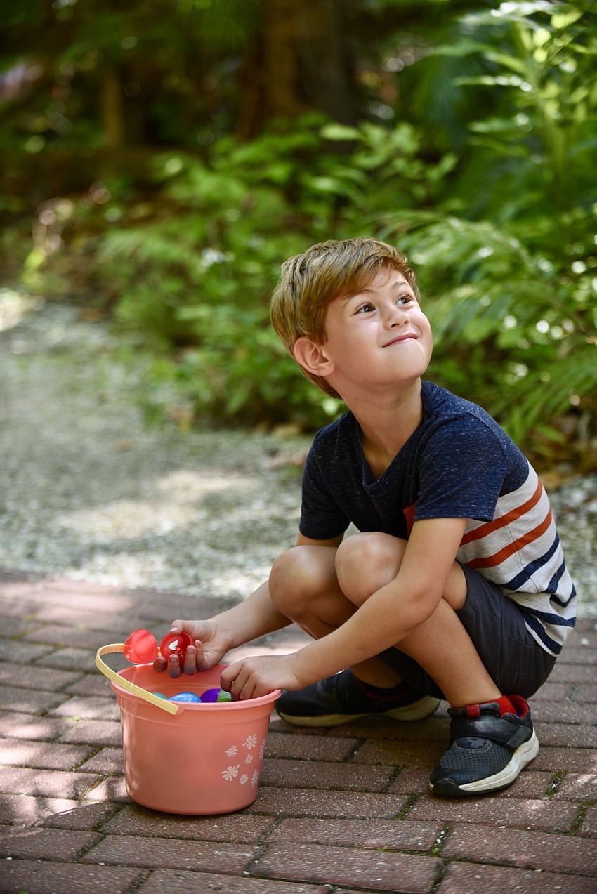 Hayden Holland checks out his bucket.