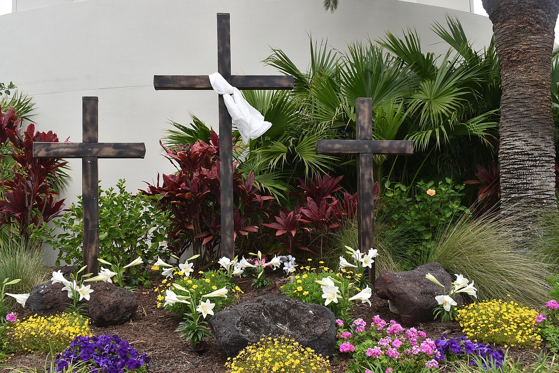 At St. Armands Key Lutheran Church, new Easter lilies were planted.