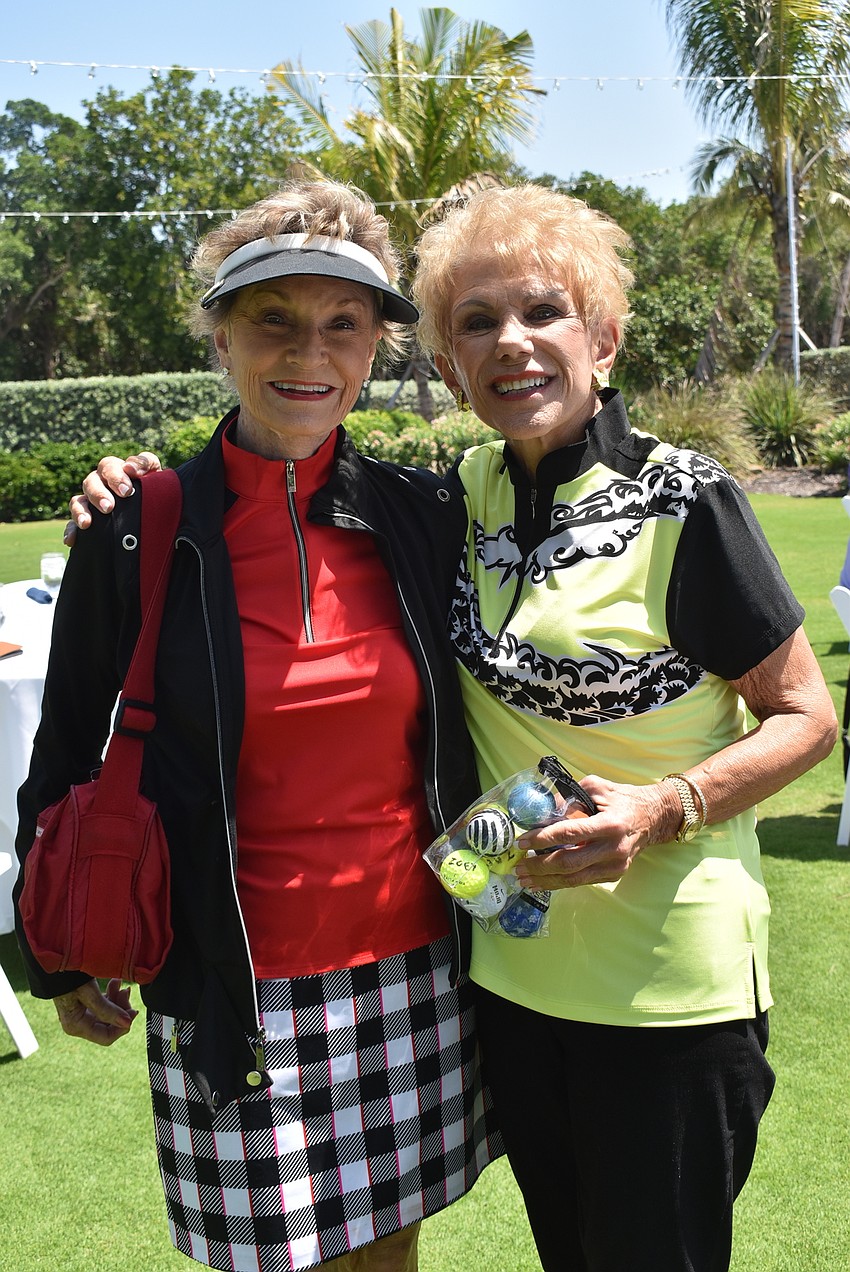 Pat Anderson and Zoey Zakovec made their way to their table.