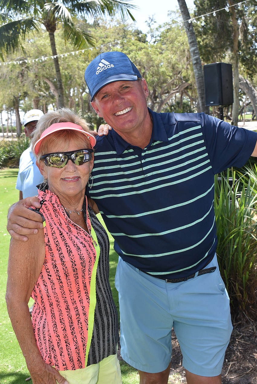 Bunny Skirboll and Terry O'Hara, who took a break from filling in scores.