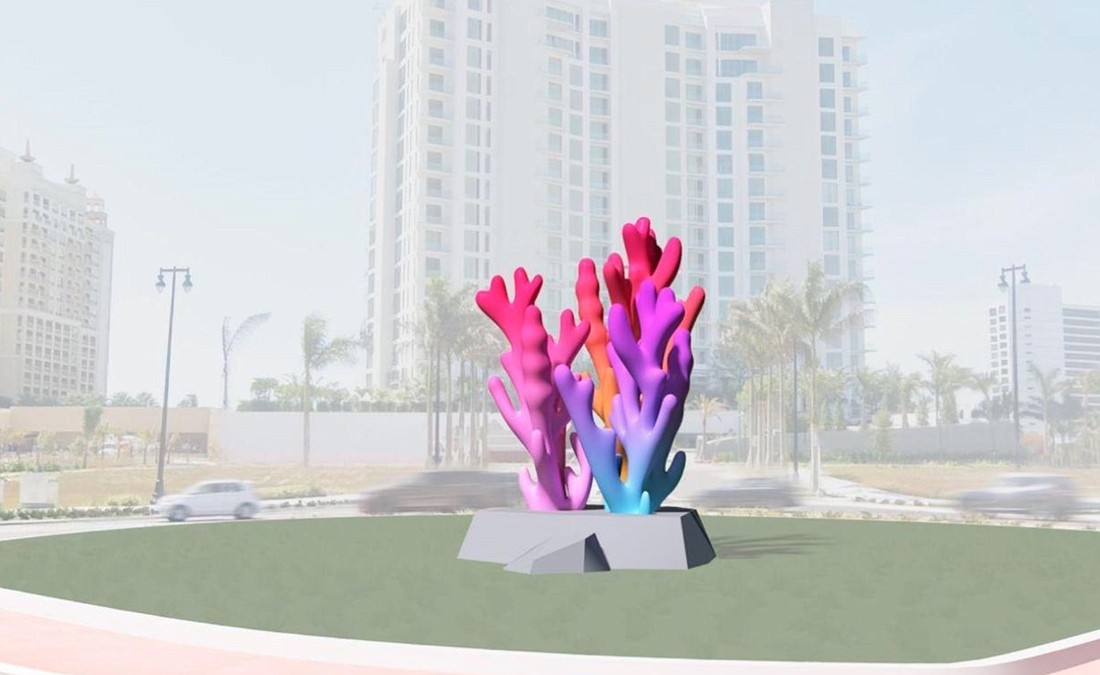 Dwell, a multicolored sculpture in the shape of coral by artist SujinÂ Lim. (File rendering)