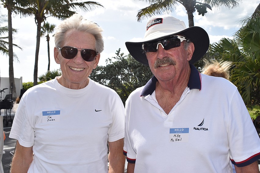 Jim Owen and Mike McNeil chatted after setting up their chairs.