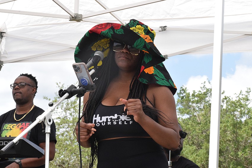 Jah Movement's Shantel Norman entertains the crowd at Greenbrook Adventure Park.