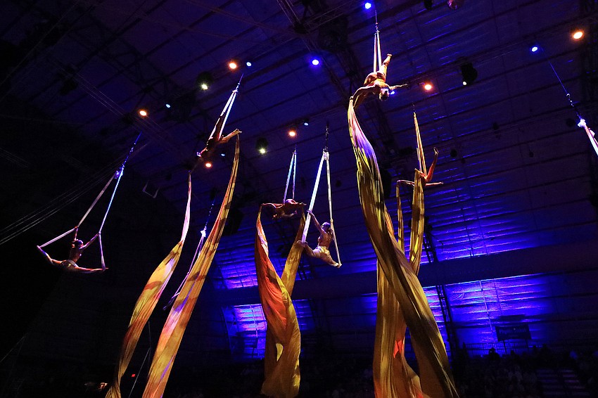 Silks and Hammocks aeralists put on a show.