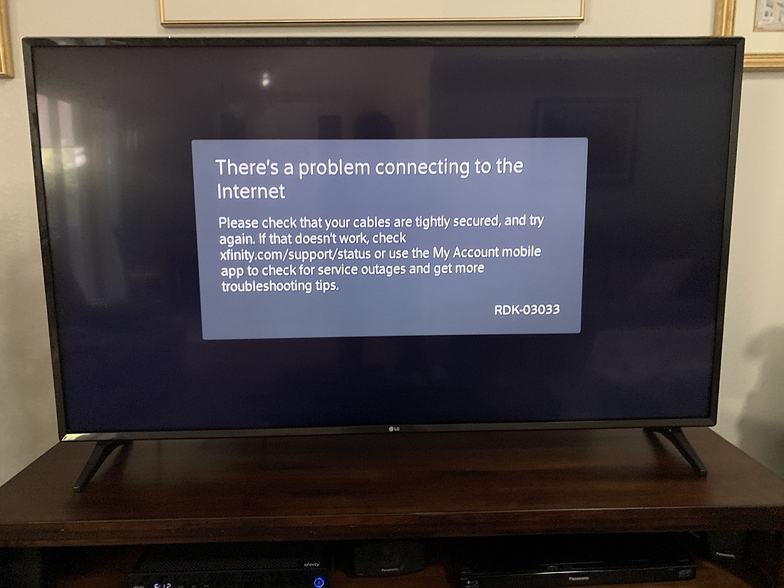 Cable TV customers were greeted with this message on Monday.
