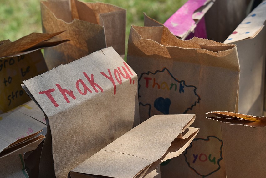 Students from St. Martha's made pesto for attendees.