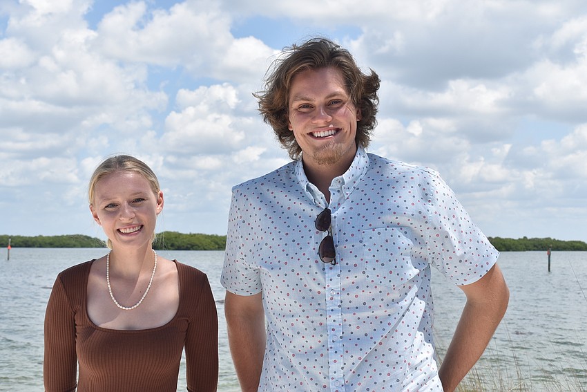 Scholarship recipients Chloe Schwab and Carter Oleckna attended the picnic.