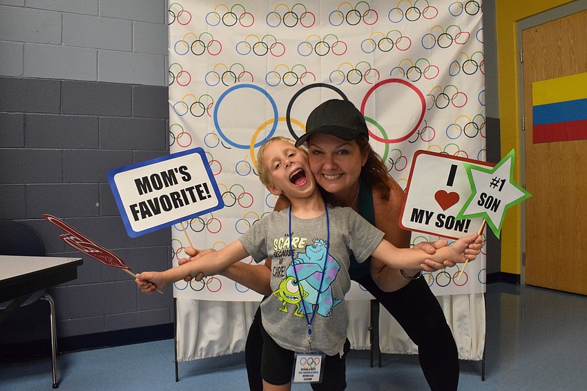 Hayden Else, a first grader, loves competing with his mother, Keri Else. 