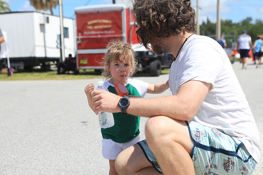 Matt and Makayla St. Clair share a treat.