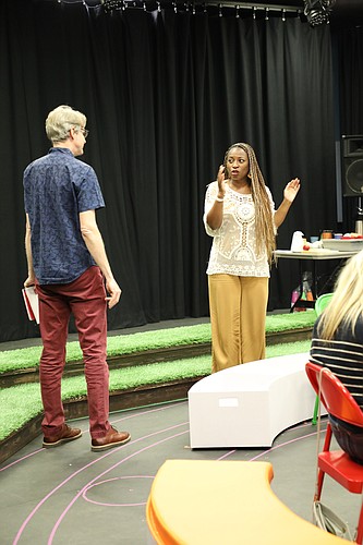 Paul Slade Smith and director Bianca LaVerne Jones in the rehearsal room for Eureka Day. (Courtesy photo: Sophia Marquart)