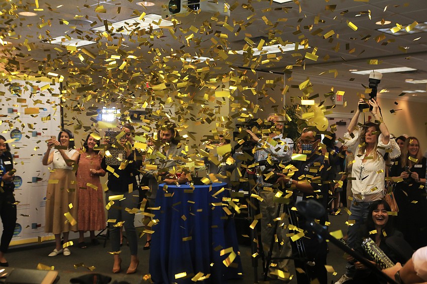 The crowd erupted into cheers for the reveal.