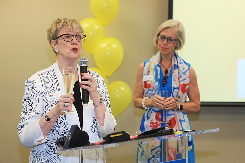 Patterson Foundation president Debra Jacobs thanks the audience.