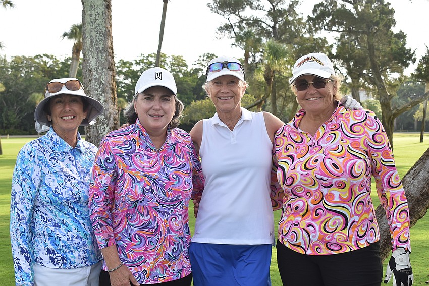 Carol Patmore, Estela Lopez, Katrin Burnie and Diane Burns on their first hole of the last day.