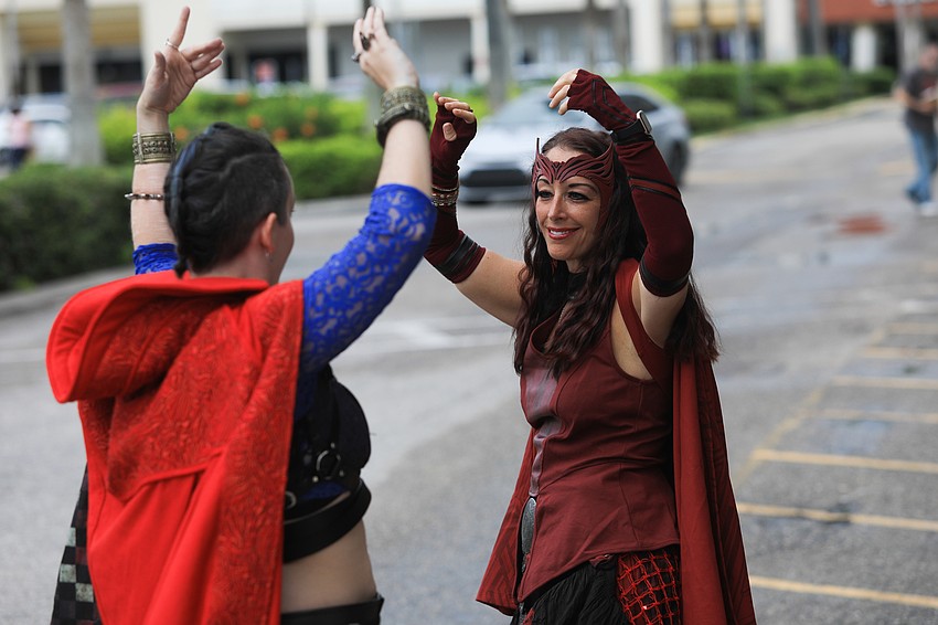 Stephanie Johns dances as the Scarlet Witch.