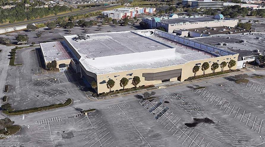 An aerial image of the closed Regency Square Mall Sears store in the TSCG brocure. The nearly 200,000-square-foot store sits on 18.35 acres at 9501 Arlington Expressway. The store closed in 2016.