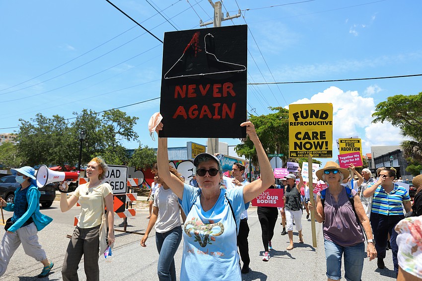 Michelle Deskins marches forward.