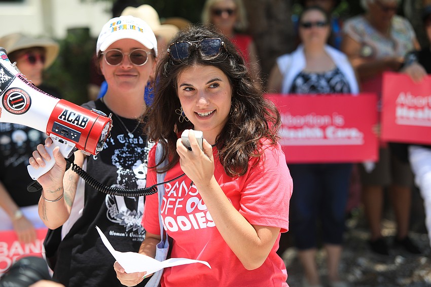 Eden Glickman addresses the crowd.