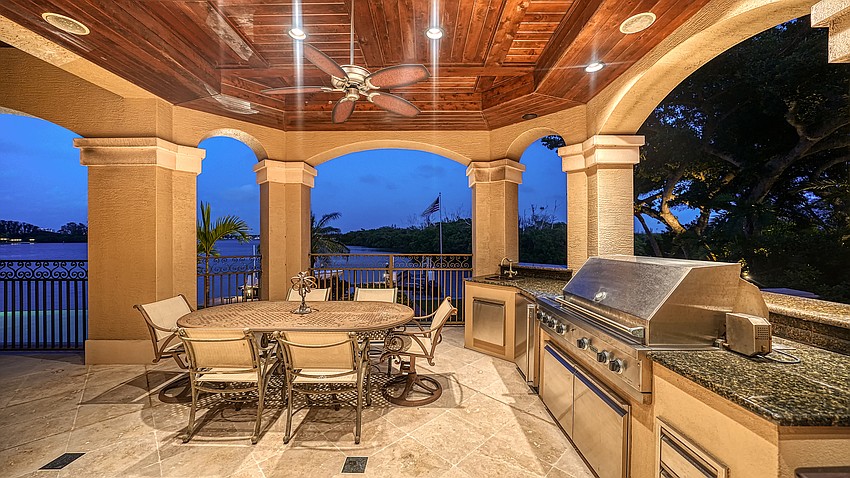 For entertaining, there is an extensive summer kitchen.