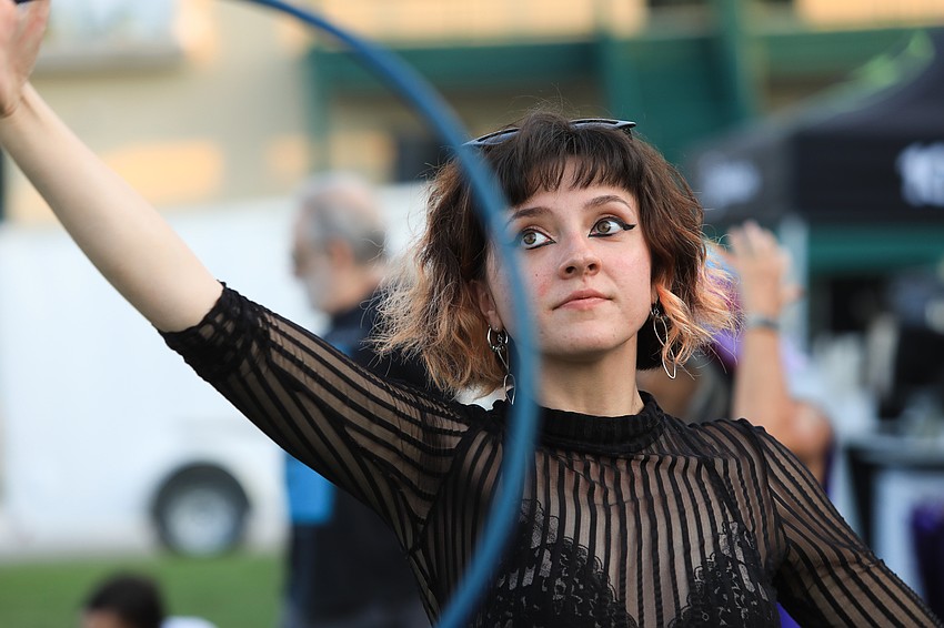 Bailey Morgan hoops around.