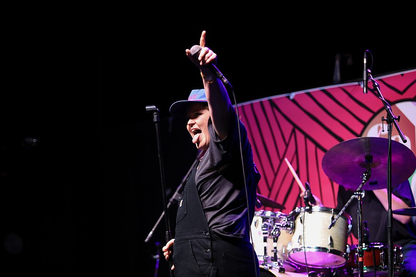 Jax Anderson gets the crowd going.