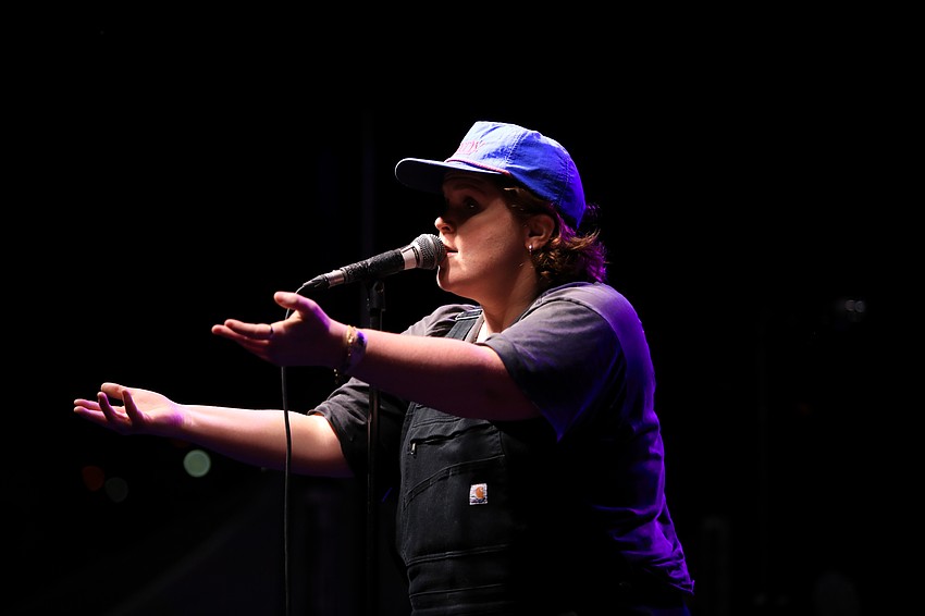 Jax Anderson gets the crowd going.