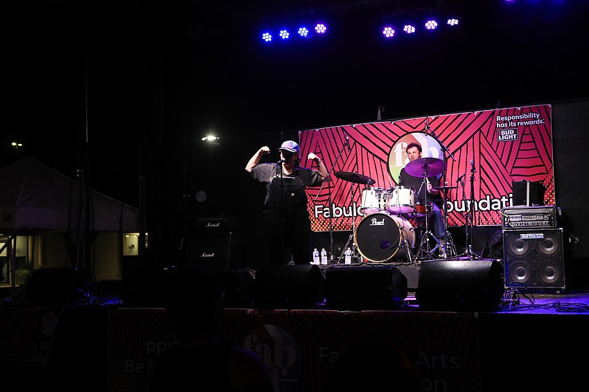 Jax Anderson gets the crowd going.