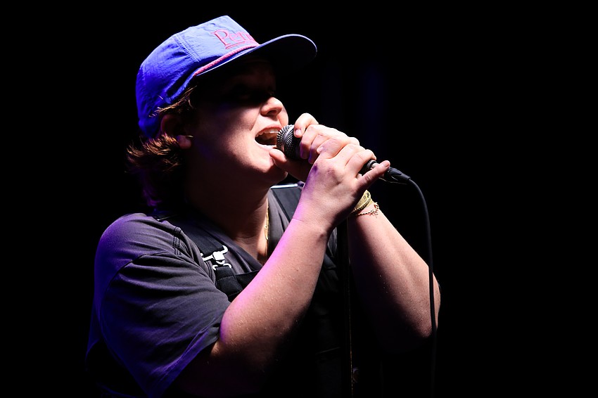 Jax Anderson gets the crowd going.