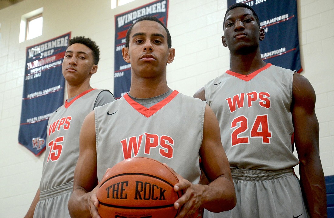 Windermere Prep standouts David Nickelberry, left, Parker Davis and Xion Golding have helped the Lakers earn the No. 1 ranking in the state in Classd 3A.