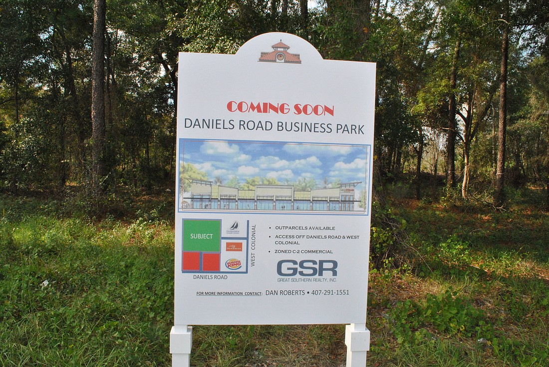 This wooded area on Daniels Road is slated for retail and office development.