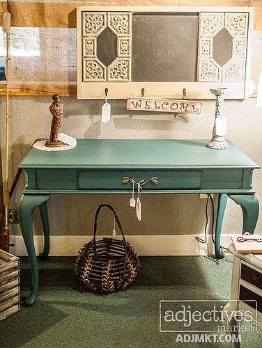 Booths in the Adjectives Markets storefront will offer an eclectic mix of refurbished pieces, one-of-a-kind, vintage and antiques.