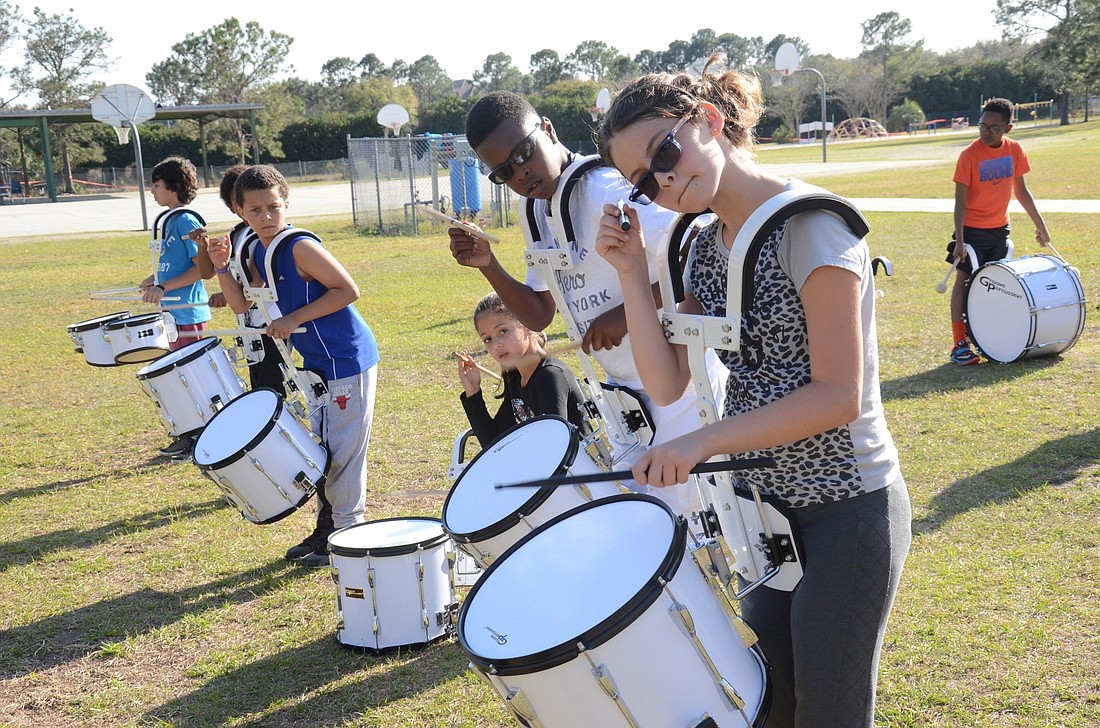 Snare drummers get into the music.