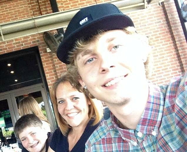 Kacey Wagner with his mom and brother on his birthday.