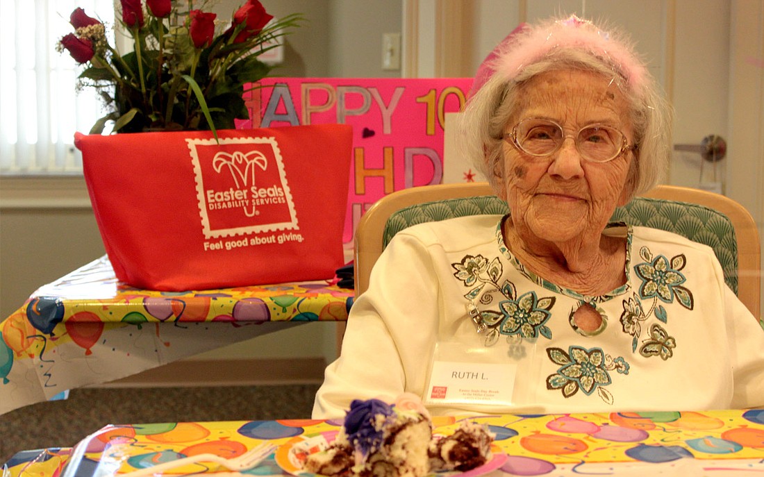 Photo by: Amanda Georgi - Ruth Leiber celebrates her 109th birthday with family and friends at the Easter Seals Day Break in Winter Park on March 24.