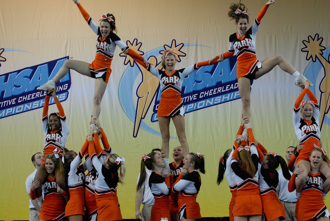 Photo courtesy of Winter Park High School - The Winter Park Wildcats perform during the FHSAA Competitive Cheerleading Championship Finals on Saturday. They took second place.