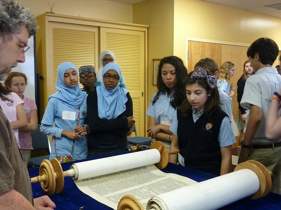 Students from Jewish Academy of Orlando, Geneva Christian School, and Leader's Preparatory School visited The Holocaust Memorial Resource and Education Center of Florida to view the exhibit, BESA: A Code of Honor.
