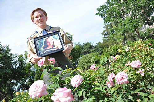 Photo by: Tim Freed - John Michael Thomas wants a peacock statue in Winter Park's Central Park to honor his friend and longtime classmate.