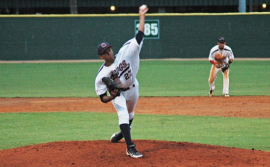 Photo by: Isaac Babcock - Emilio Ogando pitched a stellar game, blanking Leesburg and striking out a batter per inning.