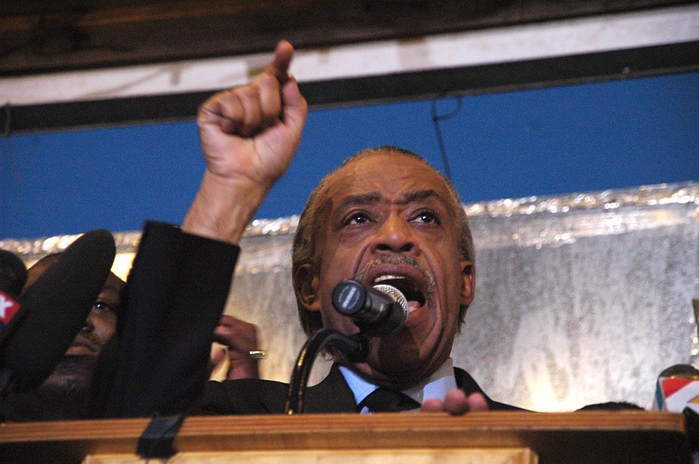 Photo by: Isaac Babcock - Al Sharpton calls for justice in the killing of Trayvon Martin at a rally in Sanford March 22.