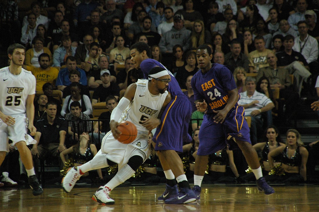 Photo by: Isaac Babcock - UCF's leading scorer, Marcus Jordan, didn't hit a single shot outside the foul line.