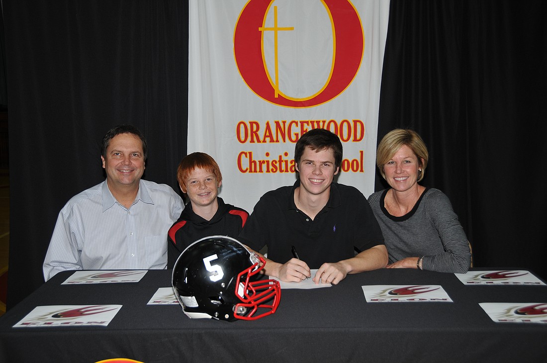 Orangewood Christian's David Lowrey signed with Elon University to play football.