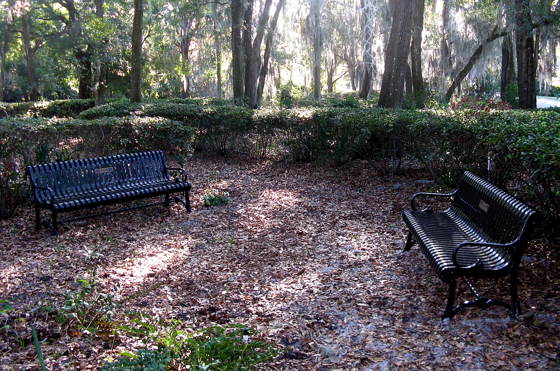 Two benches were dedicated to former Maitland Mayor James G. Houser and his wife Peggie.