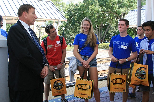 Photo by: Allison Olcsvay - ï»¿ï»¿U.S. Rep. John Mica gave Rollins students a ride and a lesson about how tax money becomes transportation.
