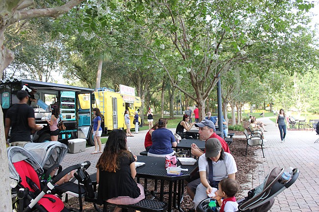 Photo by: Jennifer Pritchard - Food Trucks have filled Lake Lily Park to capacity during Maitland's Food Truck Cafes, which began a year and a half ago.