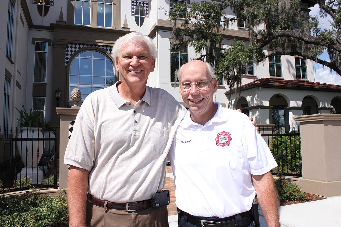 Photo by: Sarah Wilson - Maitland Assistant City Manager Brian Jones and Fire Chief Ken Neuhard are both retiring this week after each working 25 years for the city.