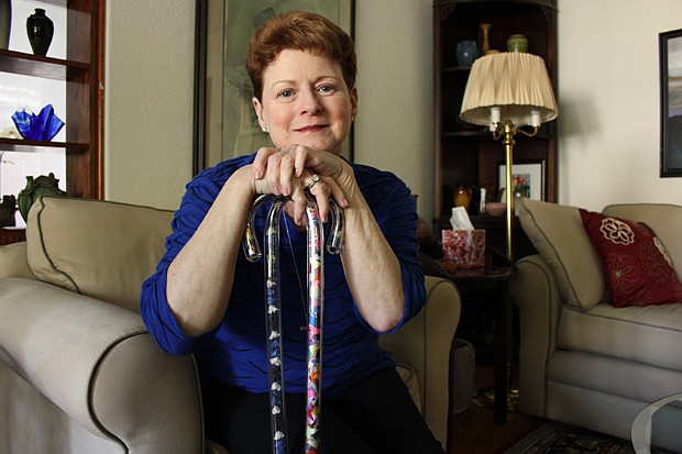 Photo by: Sarah Wilson - A Multiple Sclerosis diagnosis left Cathy Kerns ashamed to walk down the street. She created Style Sticks to give women needing canes a fashionable source of pride.