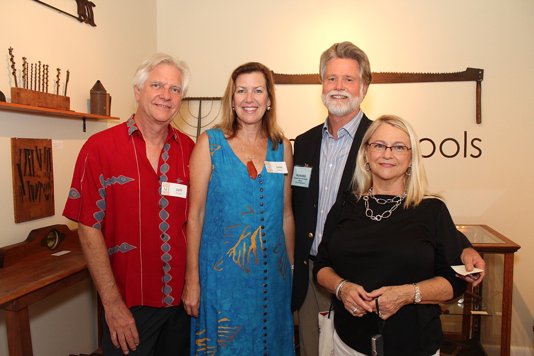 Photo by: Rebecca Males - "Maitland's Legacies: Creativity and Innovation" opened June 22. Maitland Mayor Howard Schieferdecker (wearing a blazer) stands with friends at the opening reception.