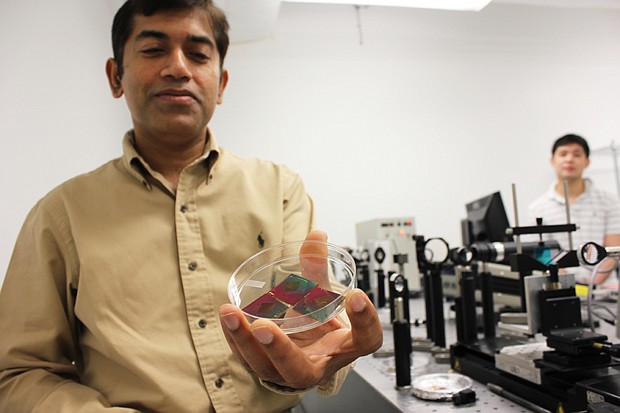Photo by: Sarah Wilson - Jayan Thomas is leading a research project that uses gold to make lasers invisible to pilots.
