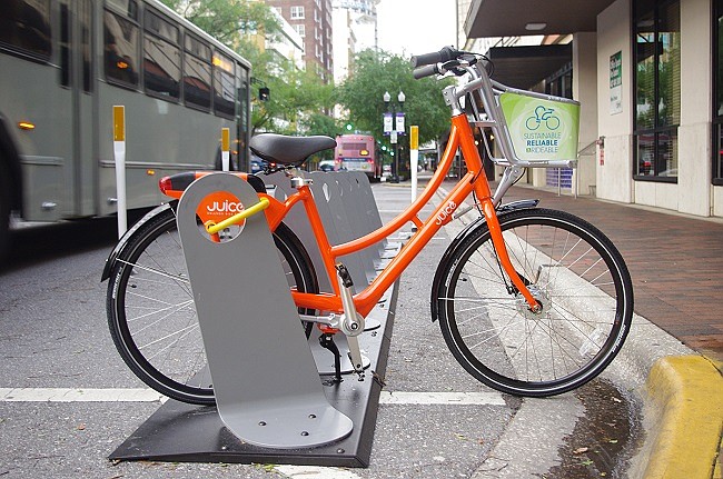 Photo by: Juice Bike Share - Bright orange bikes will pedal commuters in College Park starting next week when Juice Bike Share launches expanded service.