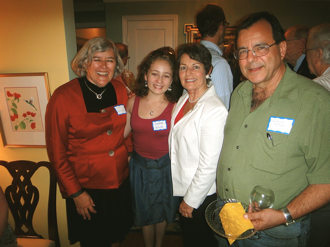 Photo by: Chris Jepson - Pictured from left to right: Former Colorado Congresswoman Patricia Schroeder, Winter Park actress Sophia Wise and Congresswoman Suzanne Kosmas and UCF physics professor Richard Klemm.